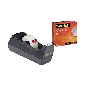 Scotch C38 Tischabroller schwarz + Scotch Crystal Klebeband 19 mm x 10 m um 2,94 € statt 7,81 €