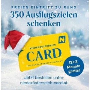 Niederösterreich Card – 12 Monate + 3 Monate gratis nutzen (bei Kauf bis 31.12.)