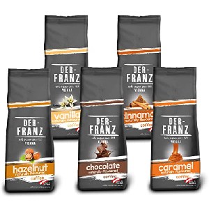 Der-Franz Kaffee Pack, ganze Bohne, aromatisiert, 5 x 500 g (1 x Haselnuss, 1 x Vanille, 1 x Schokolade, 1 x Zimt, 1 x Karamell) um 21,18 € statt 33,43 €