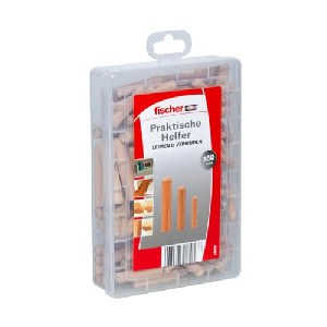 fischer Praktische Helfer Leimen & Verbinden, Sortimentbox mit 160 Holzdübeln um 6,60€ statt 8,08 €