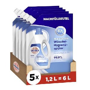 5x Sagrotan Wäsche-Hygienespüler Himmelsfrische Nachfüller 1,2 l um 9,52 € statt 14,99 €