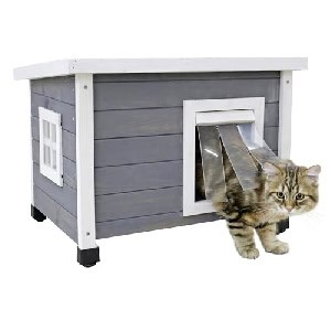 Kerbl “Rustica” Katzenhaus, 57x45x43cm (grau oder braun) um 40,33 € statt 54,76 €