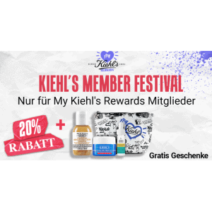 Kiehl’s Member Festival – 20% Rabatt ab 2 Produkten & 4 Geschenke ab 99 €