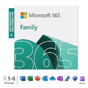 Microsoft 365 Family 15 Monate mit bis zu 6 Nutzer um 46,38 € statt 74,63 €
