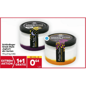 Schärdinger Greek Style Joghurt um je 0,64 € statt 1,29 € ab 2 Stück (1+1) bei Billa