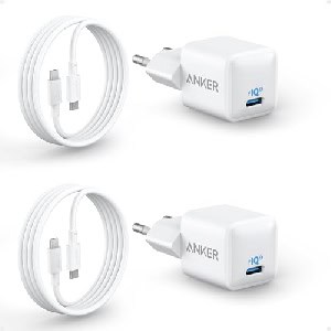 2x Anker 511 USB C Ladegerät 20W (Nano) + 180cm USB C auf USB C Kabel um 17,14 € statt 28,25 €