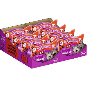 8x Whiskas Knuspertaschen Katzensnacks mit Rind 60g um 8,45 € statt 14,29 €