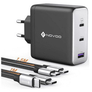 NOVOO 120W USB C Ladegerät + 2x PD 100W Typ-C-Kabel um 22,38 € statt 51,38 €