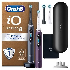 Oral-B iO Series 8 Duo + 2. Handstück mit Etui + 3 Aufsteckbürsten um 270,32 € statt 353,10 €