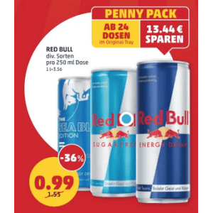 Red Bull (div. Sorten ab 6 Dosen) um 0,99 € statt 1,55 € bei Penny