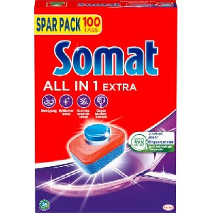 Somat All in 1 Extra Spülmaschinen Tabs, 100 Stück um 12,11 € statt 17,95 €