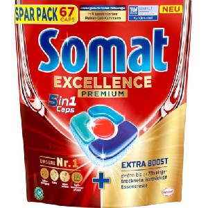 Somat Excellence Premium 5in1 Spülmaschinentabs, 67 Caps um 10,08 € statt 17,63 €