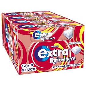 12x EXTRA REFRESHERS Strawberry Lemon Kaugummi, 8 Stück um 7,28 € statt 10,90 €