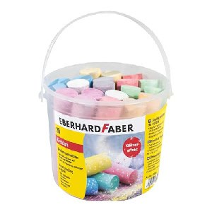 20x Eberhard Faber Glitzer-Straßenkreide (im Eimer, 6 leuchtenden Farben mit Glitzereffekt) um 2,92 € statt 4,75 €