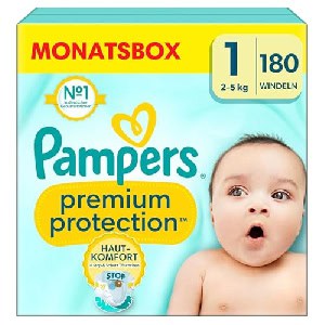 Pampers Premium Protection Windel-Monatsboxen (Gr. 1 – 7) zu Spitzenpreisen bei Amazon