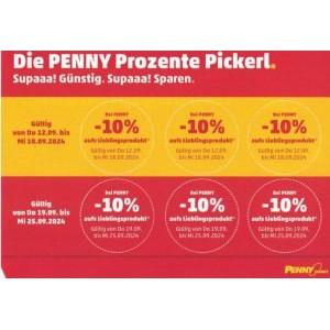 Penny Prozent Pickerl – 10% Rabatt auf Lieblingsprodukte (bis 22. Oktober)