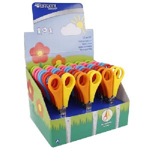 30x Westcott E-2150S Kinderschere für Rechts- und Linkshänder, 13cm, runde Spitze um 18,10 € statt 23 €