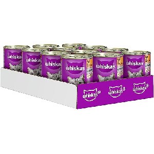 12x Whiskas Katzenfutter Nassfutter Adult 1+ mit Geflügel in Terrine 400g um 11,29 € statt 19,29 €