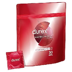 Durex Gefühlsecht Ultra Kondome – Extra dünne Spitze & mit Silikongleitgel befeuchtet, 30 Stück um 17,77 € statt 29,94 €