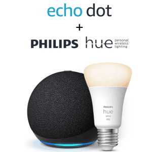 Echo Dot (5. Gen) + Philips Hue White E27 Lampe um 30,24 € statt 53,58 €