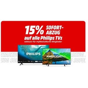 MediaMarkt – 15% Rabatt auf alle Philips TVs für myMediaMarkt Mitglieder (gratis Versand)