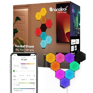 nanoleaf Shapes Ultra Black Hexagons Smart Lighting LED Panel Starterkit (9x 2W) um 120,49 € statt 170,39 €