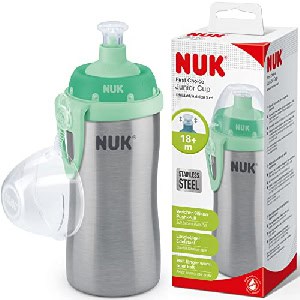 NUK Junior Cup Trinkflasche mit Push-Pull Tülle Edelstahl 215ml um 14,11 € statt 20,89 €