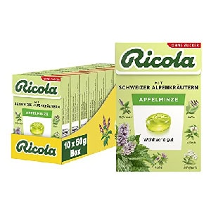 10x Ricola Böxli “Apfelminze” original Schweizer Kräuter-Bonbons 50g um 11,80 € statt 16,72 €