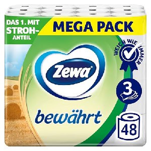 Zewa bewährt 3-lagig Toilettenpapier weiß, 48 Rollen um 17,67 € statt 29,20 €