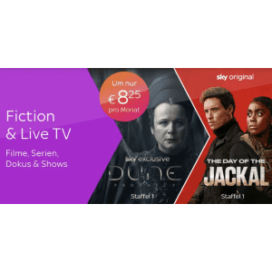 12 Monate Sky X Fiction & Live TV um 99 € statt 239,88 € = 8,25 € statt 19,99 € pro Monat!