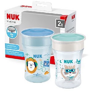 2x NUK Magic Cup Trinklernbecher | 8+ Monate | 230 ml | auslaufsicherer 360°-Trinkrand | BPA-frei | blau um 12,70 € statt 19,05 €