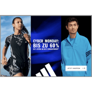 adidas Cyber Monday – bis zu 60% Rabatt + 20% Extra-Rabatt auf alles!