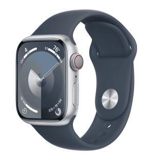 Apple Watch Series 9 (GPS + Cellular) 41mm Aluminium silber mit Sportarmband M/L sturmblau um 318,71 € statt 436,14 € €