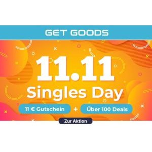 getgoods Singles Day – 11 € Rabatt ab 111 € Bestellwert + gratis Versand