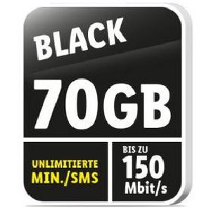 Lidl Connect Black – 70GB + unlimitierte SMS / Min um 8,90 €