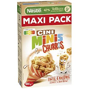 Nestlé CINI MINIS Churros Frühstücks-Cerealien mit 42% Vollkorn-Anteil 600g um 3,85 € statt 5,29 €