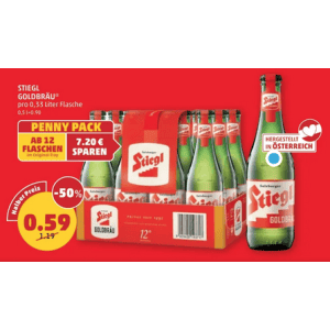 Stiegl Bier Flasche um je 0,59 € statt 1,19 € ab 12 Stück bei Penny