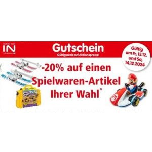 20% Rabatt auf Spielwaren in Interspar Filialen (13. & 14. Dezember)