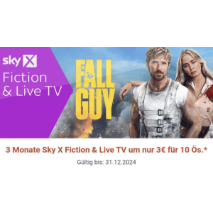 3 Monate Sky X Fiction für 10 Ös & 1 € pro Monat im jö-Club!