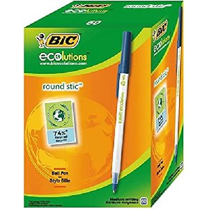 60x BIC Kugelschreiber ECOlutions Round Stic, blau um 10,80 € statt 20,30 €