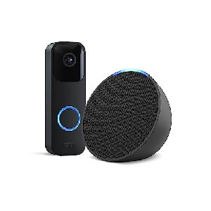 Blink Videotürklingel schwarz (funktionert mit Alexa) + Echo Pop um 45,37 € statt 61,28 €