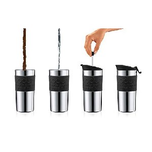 Bodum Travel Press Kaffeebereiter Edelstahl 0.35l schwarz um 12,05 € statt 17,88 €