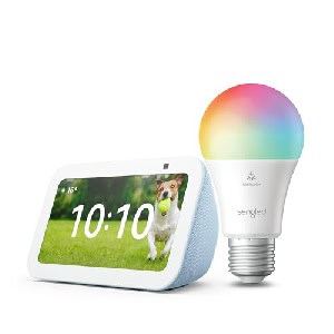 Echo Show 5 (3. Gen.) graublau + Sengled LED-Smart-Glühbirne (E27) / Sengled Smart Plug um 60,49 € statt 103,42 €