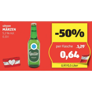 Gösser Radler Flasche um je 0,64 € statt 1,29 € bei Hofer