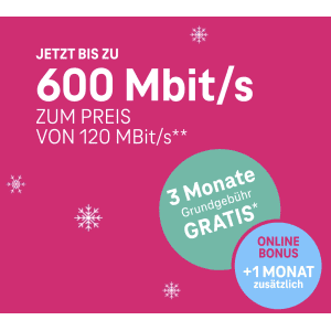 Magenta Internet (Kabel oder 5G) mit 600 Mbit/s um nur 30,83 € pro Monat für 2 Jahre!