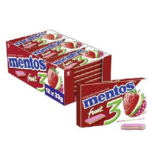 12x Mentos Fruity Fresh Erdbeere – Grüner Apfel – Himbeere Kaugummi 33g um 9,77 € statt 14,67 €