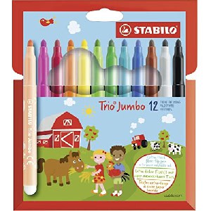 STABILO Trio Jumbo Filzstifte sortiert, 12er-Set um 4,11 € statt 4,99 €