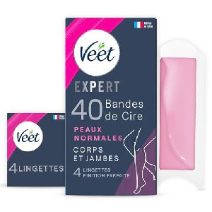 Veet Expert – 40 Kaltwachsstreifen für Körper & Beine – normale Haut – perfektes Finish – langanhaltende Haarentfernung um 6,35 € statt 9,51 €