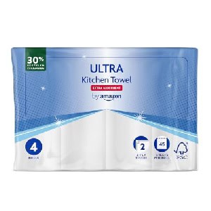 4x by Amazon ULTRA extra saugfähige Küchenrolle, 4 Rollen um 2,48 € statt 3,33 €