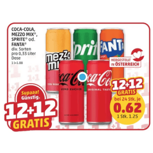 Coca Cola Dose um je 0,62 € statt 1,19 € ab 24 Stück bei Penny